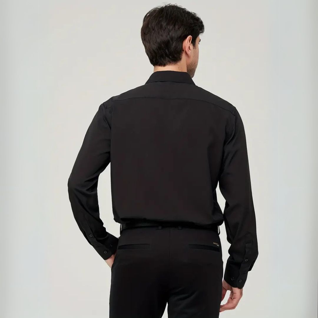 Camisa Social Masculina Slim Elástica