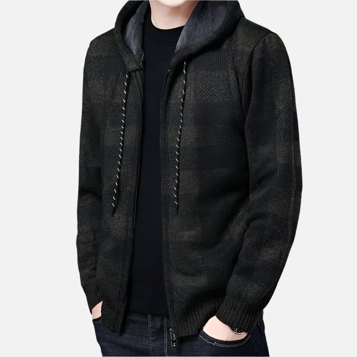 Jaqueta Masculina Xadrez com Capuz