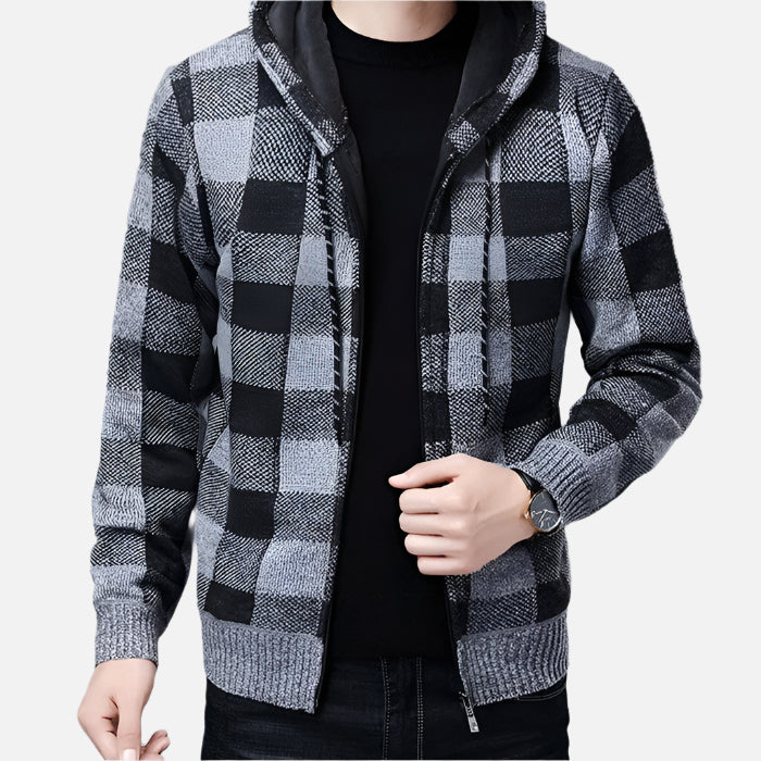 Jaqueta Masculina Xadrez com Capuz