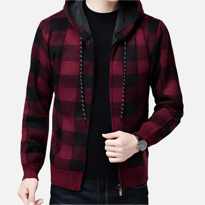 Jaqueta Masculina Xadrez com Capuz